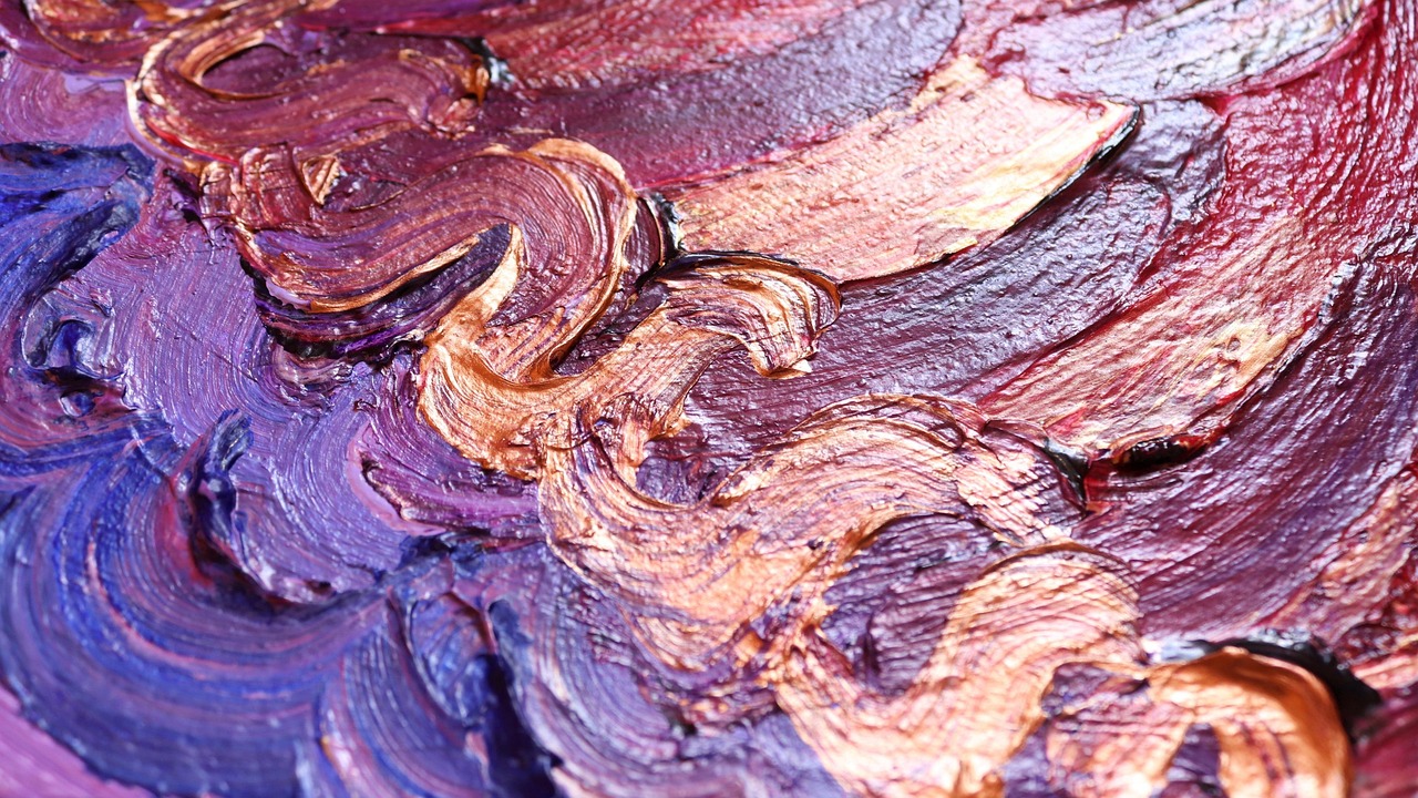Canvas painting texture closeup