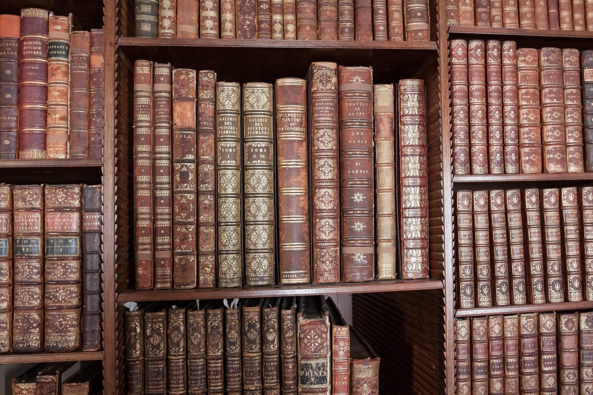 Wooden shelf books decor