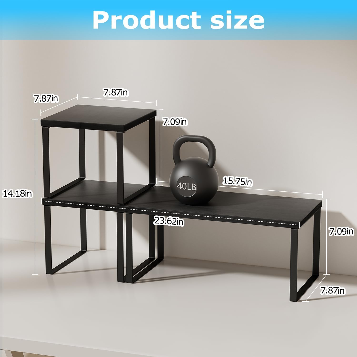 Two-Tier Stackable Wood Desktop Shelf Organiser